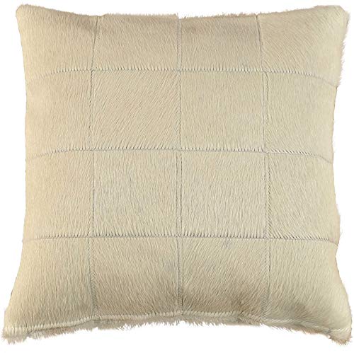 generisch KUHFELL KISSENBEZUGCREME Weiss 40 x 40 cm Patchwork DEKO Kissen AUS ECHTEM KUHFELL BEIDE Seiten AUS Fell von generisch