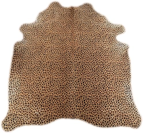 generisch KUHFELL STIERFELL BRAUN Leo Print ca. 210 x 180 cm Fell Teppich MIT Leoparden Muster VON KUHFELLE ONLINE von generisch