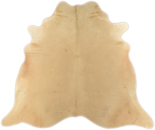 generisch Kuhfell Beige Natur Fell Teppich ca. 220 x 200 cm echtes Stierfell von generisch