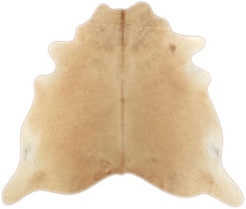 generisch Kuhfell Kalbfell Teppich Beige Natur 200 x 180 cm Rindefell Teppich Hellbraun aus Brasilien von generisch
