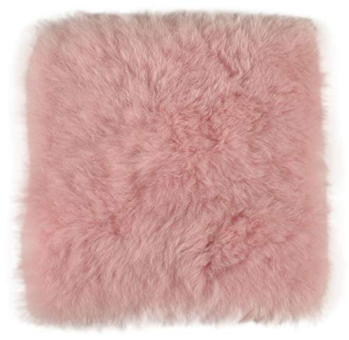 generisch Lammfell Sitzkissen Stuhlauflage Rosa aus echtem kurzwolligen Island Lammfell 37 x 37 cm schaffell Auflage von KUHFELLE online von generisch