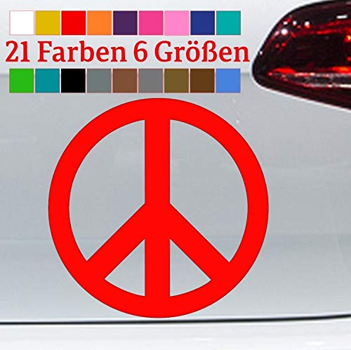 generisch Peace Aufkleber Friedens Zeichen Sticker Punk 80er Hippie Flower Power Vinyl JDM in 6 Größen und 21 Farben von generisch