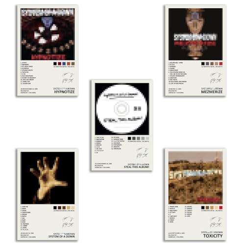 generisch System Of Poster A Down Music Album Cover Signed Limited Leinwand Poster (Set of 5) Unframe 8inx12in(20x30cm) von generisch