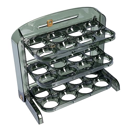 genialo platzspar-Eier-Organizer, Eierhalter für Kühlschrank, Kühlschrank Aufbewahrung, Eierregal, 20,50 x 23 x 11 cm, grün, Kunststoff von genialo