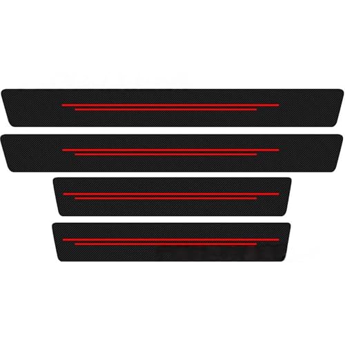 genmaimeifumu 4 Stück Auto Carbon Fiber Einstiegsleisten für Ford Mondeo MK5 Liftback mit Reserverad Bj. 2014-2023, Auto Einstiegsleisten Schutz Kohlefaser Auto Türeinstiegsschutz,Red von genmaimeifumu