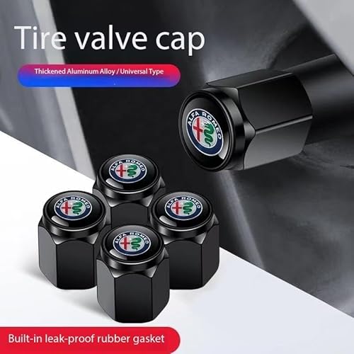 genmaimeifumu 4 Stück Reifenventilabdeckungen für Alfa Romeo Stelvio 2022-, Autoventil-Kappen Ventilkappen mit Dichtung für Stabilen Reifendruck Staubschutzkappen genmaimeifumu 4 Stück Reifenventilabdeckungen für Alfa Romeo Stelvio 2022-, Autoventil-Kappen Ventilkappen mit Dichtung für Stabilen Reifendruck Staubschutzkappen von genmaimeifumu