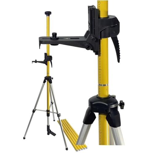 Klemmsäule LP4.8T Teleskop-Stab 4,8m mit Aluminium Stativ und Laserhalter 1/4" 5/8" für Kreuzlinienlaser und Rotationslaser von georadian.com