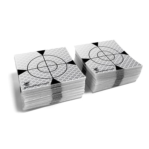 New Selbstklebende Reflexzielmarke 30mm 100 Stück im Set - Reflexfolie, Reflex-Zielplatte Ideal als Gebäudeüberwachung oder Abweichungsprüfung auf der Baustelle für alle glatten Untergründe (Weiß) von georadian.com