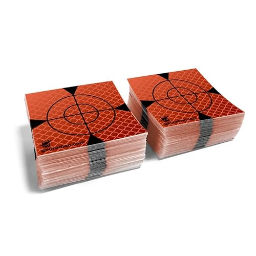 New Selbstklebende Reflexzielmarke 40mm 100 Stück im Set - Reflexfolie, Reflex-Zielplatte Ideal als Gebäudeüberwachung oder Abweichungsprüfung auf der Baustelle für alle glatten Untergründe (Orange) von georadian.com