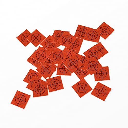 Selbstklebende Reflexzielmarke 20mm 100 Stück im Set - Reflexfolie, Reflex-Zielplatte Ideal als Gebäudeüberwachung oder Abweichungsprüfung auf der Baustelle für alle glatten Untergründe (orange) von georadian.com