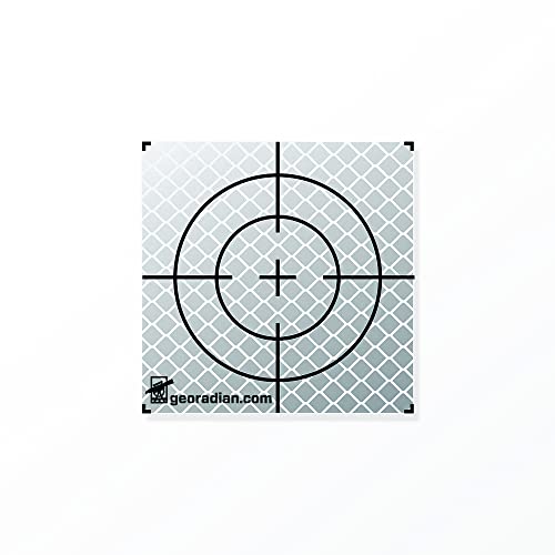 Selbstklebende Reflexzielmarke 40mm - 20 Stück im Set - Reflexfolie, Reflex-Zielplatte Ideal als Gebäudeüberwachung oder Abweichungsprüfung auf der Baustelle für alle glatten Untergründe (40mm, Weiß2) von georadian.com