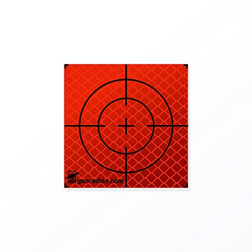Selbstklebende Reflexzielmarke 60mm -20 Stück im Set - Reflexfolie, Reflex-Zielplatte Ideal als Gebäudeüberwachung oder Abweichungsprüfung auf der Baustelle für alle glatten Untergründe (60mm Orange2) von georadian.com