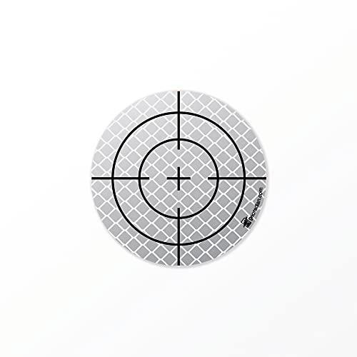 Selbstklebende Reflexzielmarke 88mm 5 Stück im Set Runden Reflexfolie, Reflex-Zielplatte Ideal als Gebäudeüberwachung oder Abweichungsprüfung auf der Baustelle für alle glatten Untergründe (Weiß) von georadian.com