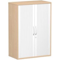 geramöbel Flex Rollladenschrank buche, silber 2 Fachböden 80,0 x 42,5 x 118,2 cm von geramöbel