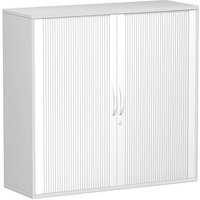 geramöbel Flex Rollladenschrank lichtgrau, silber 2 Fachböden 120,0 x 42,5 x 118,2 cm von geramöbel