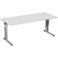 geramöbel Flex Schreibtisch lichtgrau rechteckig, C-Fuß-Gestell silber 180,0 x 80,0 cm geramöbel Flex Schreibtisch lichtgrau rechteckig, C-Fuß-Gestell silber 180,0 x 80,0 cm von geramöbel