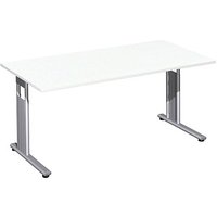 geramöbel Flex Schreibtisch weiß rechteckig, C-Fuß-Gestell silber 160,0 x 80,0 cm geramöbel Flex Schreibtisch weiß rechteckig, C-Fuß-Gestell silber 160,0 x 80,0 cm von geramöbel