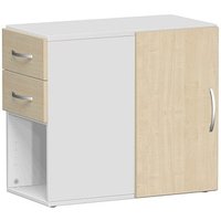 geramöbel Flex Standcontainer lichtgrau, ahorn 2 Auszüge 80,0 x 42,0 x 72,0 cm von geramöbel