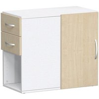 geramöbel Flex Standcontainer weiß, ahorn 2 Auszüge 80,0 x 42,0 x 72,0 cm von geramöbel