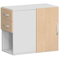 geramöbel Flex Standcontainer lichtgrau, buche 2 Auszüge 80,0 x 42,0 x 72,0 cm von geramöbel