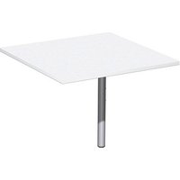 geramöbel Verbindungsplatte höhenverstellbar Flex weiß, silber quadratisch 80,0 x 80,0 x 68,0 - 80,0 cm von geramöbel