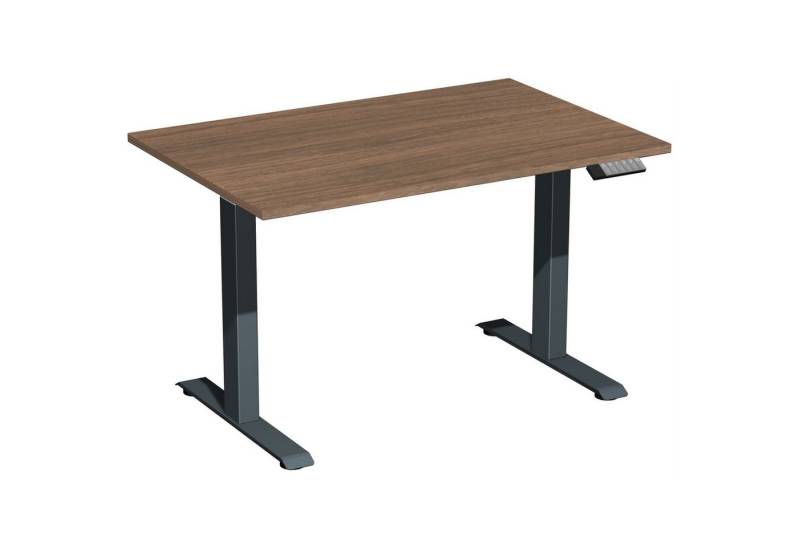 geramöbel Schreibtisch Tisch Elevate Basic 1200x800x730-1230mm anthrazit/nußbaum von geramöbel