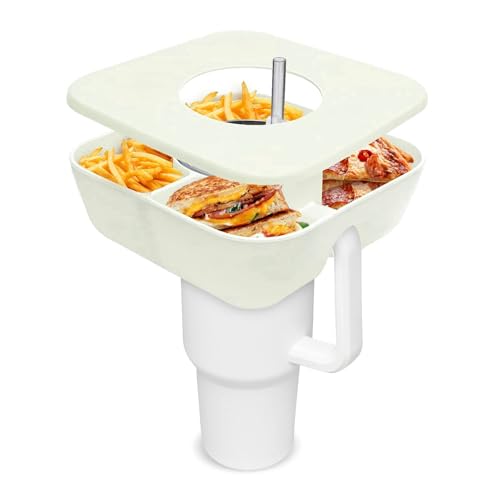 gernie Snackschale für Stanley Cup mit Deckel, Wiederverwendbarer Silikon-Snackring für Stanley Tumbler, Snacktablett für Stanley Cup-Zubehör, Snackhalter für Stanley Cup von gernie