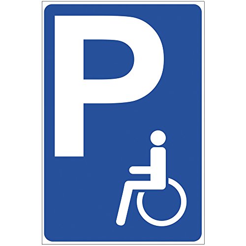 Schild "Behindertenparkplatz" aus PVC Hartschaum Platte 200x300 mm - 3 mm stark von geschenke-fabrik.de