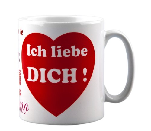 Tasse ich liebe dich - mit Aufdruck - ideale Geschenkidee als Kaffeetasse z.b. für Männer oder Frauen als Geschenk zum Geburtstag oder Valentinstag von geschenke-fabrik.de