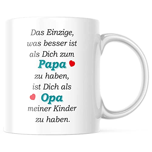 Tasse mit Spruch/Schriftzug - Das einzige was besser ist als Dich zum Papa zu haben... - als Geschenk für den Papa zum Vatertag oder zu Weihnachten von geschenke-fabrik.de