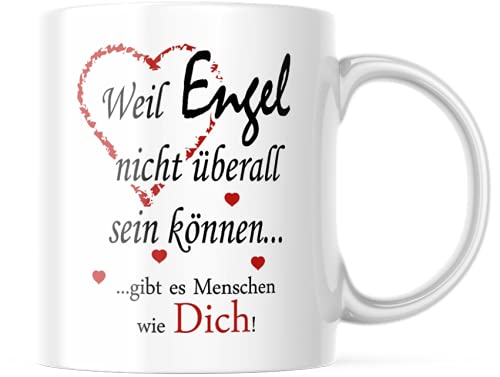 Tasse mit Spruch/Schriftzug - Weil Engel nicht überall sein können... gibt es Menschen wie Dich! - als Danke Geschenk zum Geburtstag oder zu Weihnachten von geschenke-fabrik.de