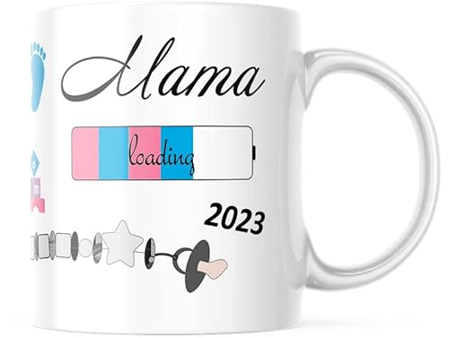 geschenke-fabrik.de - Tasse mit Spruch - Mama loading 2023 - Geschenke für werdende Mütter/Geschenk für Schwangere - Schwangerschaft - Baby loading - Tasse Mama 2023 Geschenk von geschenke-fabrik.de