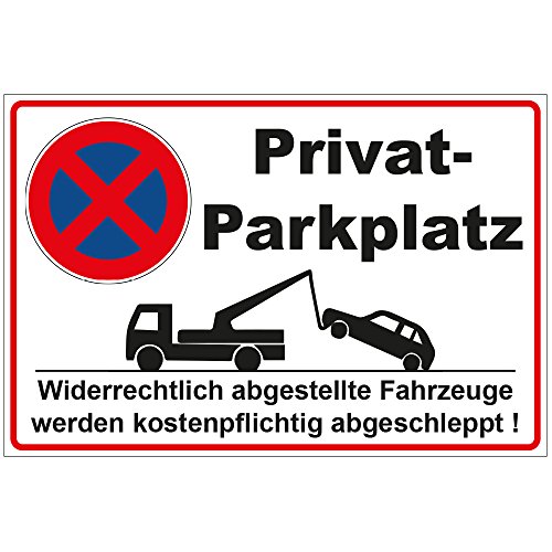 Schild 300x200 mm Privatparkplatz, stabil aus Alu/Dibond - 3 mm stark von geschenke-fabrik.de