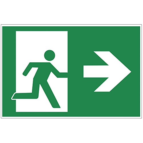 Schild Notausgang rechts - Exit aus PVC Hartschaum Platte 300x200 mm - 3 mm stark von geschenke-fabrik.de