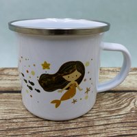 Emailletasse Meerjungfrau, Personalisierbar von geschenkelibelle