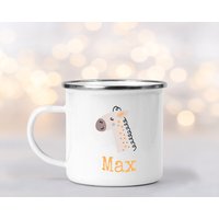 Emailletasse Mit Namen Giraffe von geschenkelibelle