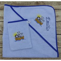 Kapuzenhandtuch Mit Namen Im Set Arche Sky von geschenkelibelle