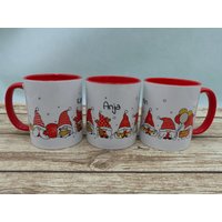 Namenstasse Weihnachten Gnome in Wunschfarbe von geschenkelibelle