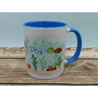 Tasse Mit Namen Unterwasser-Welt Hellblau von geschenkelibelle