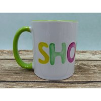 Tasse Mit Namen Watercolor Buchstaben in Wunschfarbe von geschenkelibelle