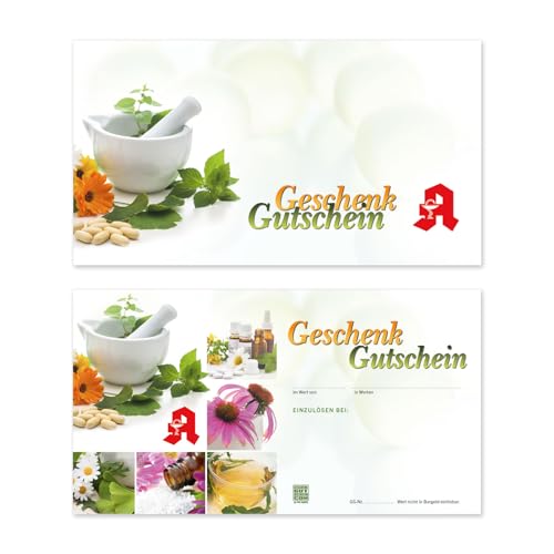 GESCHENKGUTSCHEINcom Gutscheinkarten (100 Stk.). Geschenkgutscheine für Apotheken. Apothekengutschein. AP1233 von GESCHENKGUTSCHEINcom by POS-HAUER