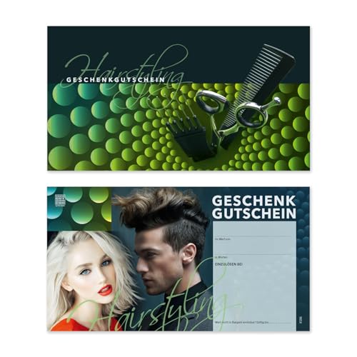 GESCHENKGUTSCHEINcom 100 Stk. Gutscheinkarten Blanko-Vordrucke für Firmen. Geschenkgutscheine für Friseursalon. Gutscheinkarten für Firmen. K1296 von GESCHENKGUTSCHEINcom by POS-HAUER