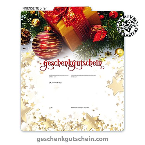 25 Stk. Premium Weihnachts-Geschenkgutscheine Gutscheine zum Falten „Multicolor“ für alle Branchen geeignet X229 pos-hauer von geschenkgutschein.com