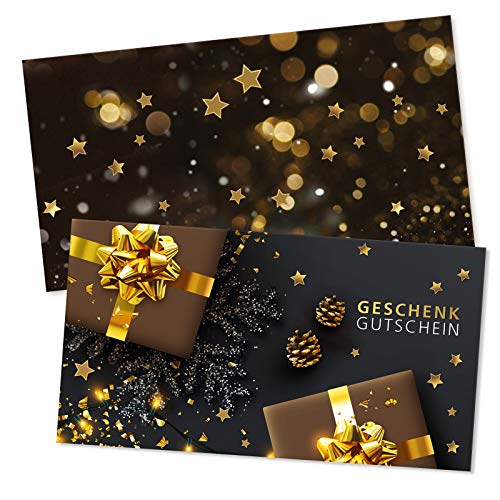 GESCHENKGUTSCHEINcom 50 Stk. Geschenkgutscheine mit Kuvert. Blanko-Gutscheine für Weihnachten für Firmen. X12011 von GESCHENKGUTSCHEINcom by POS-HAUER