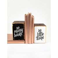Holz Buchstützen Mit So Viele Bücher So Wenig Zeit, Bildtransfer - Made To Order von getARCHd