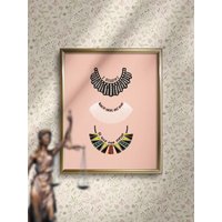 Ruth Bader Ginsburg Oberster Gericht Richter Dissens Kragen Illustration Kunstdruck, 8x10 Wand Kunst Druck Dekor von getARCHd