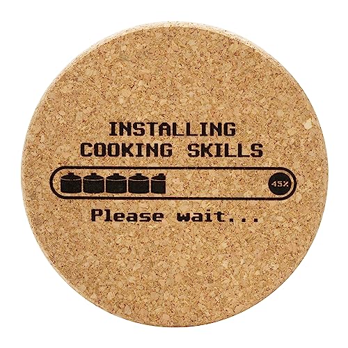 Topfuntersetzer Installing Cooking Skills - Lustiger Untersetzer für Computer Geeks, Nerds & Gamer - Kork 15cm von getDigital