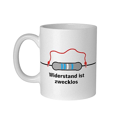 getDigital Nerd Geek Tasse Becher Widerstand ist zwecklos, Keramik, Weiß, 10 x 10 x 10 cm von getDigital