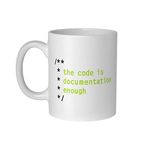 getDigital The Code is Documentation Enough Kaffeebecher-Perfekte Kaffeetasse für Programmierer, IT Admins, Informatiker und Computer Geeks-300 ml, Keramik, Weiß, 1 Stück (1er Pack) von getDigital