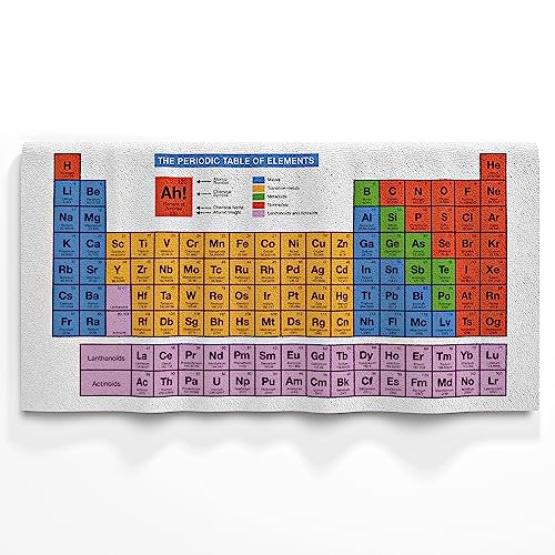 getDigital Großes Strandhandtuch für Nerds und Chemie Geeks mit aufgedrucktem Periodensystem der Elemente, Mehrfarbig, 140 x 70 cm, 100% Baumwolle, geprüft nach Öko-Tex Standard 100 von getDigital